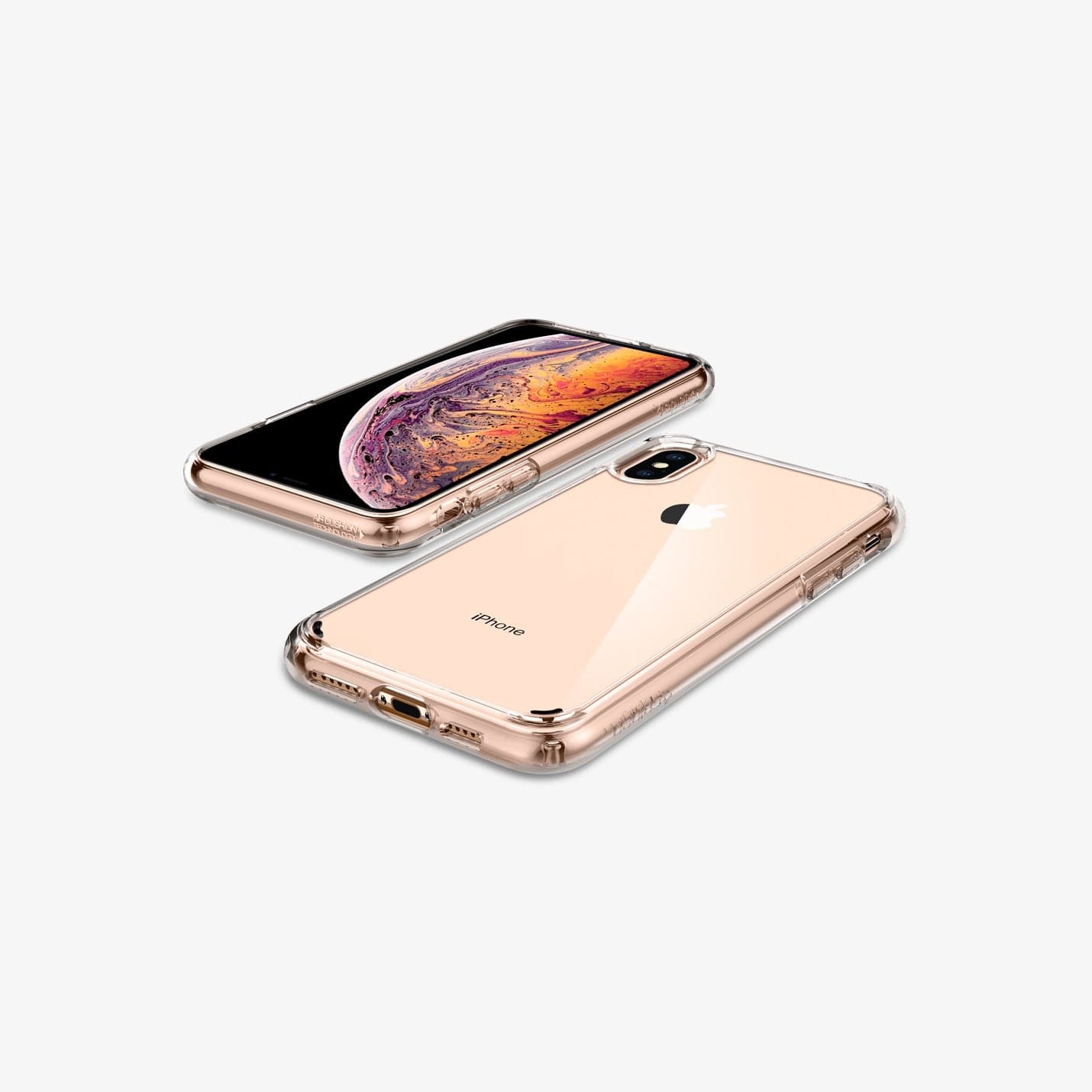065CS25127 - iPhone XS Max Case Ultra Hybrid in crystal clear showing the back, front and sides