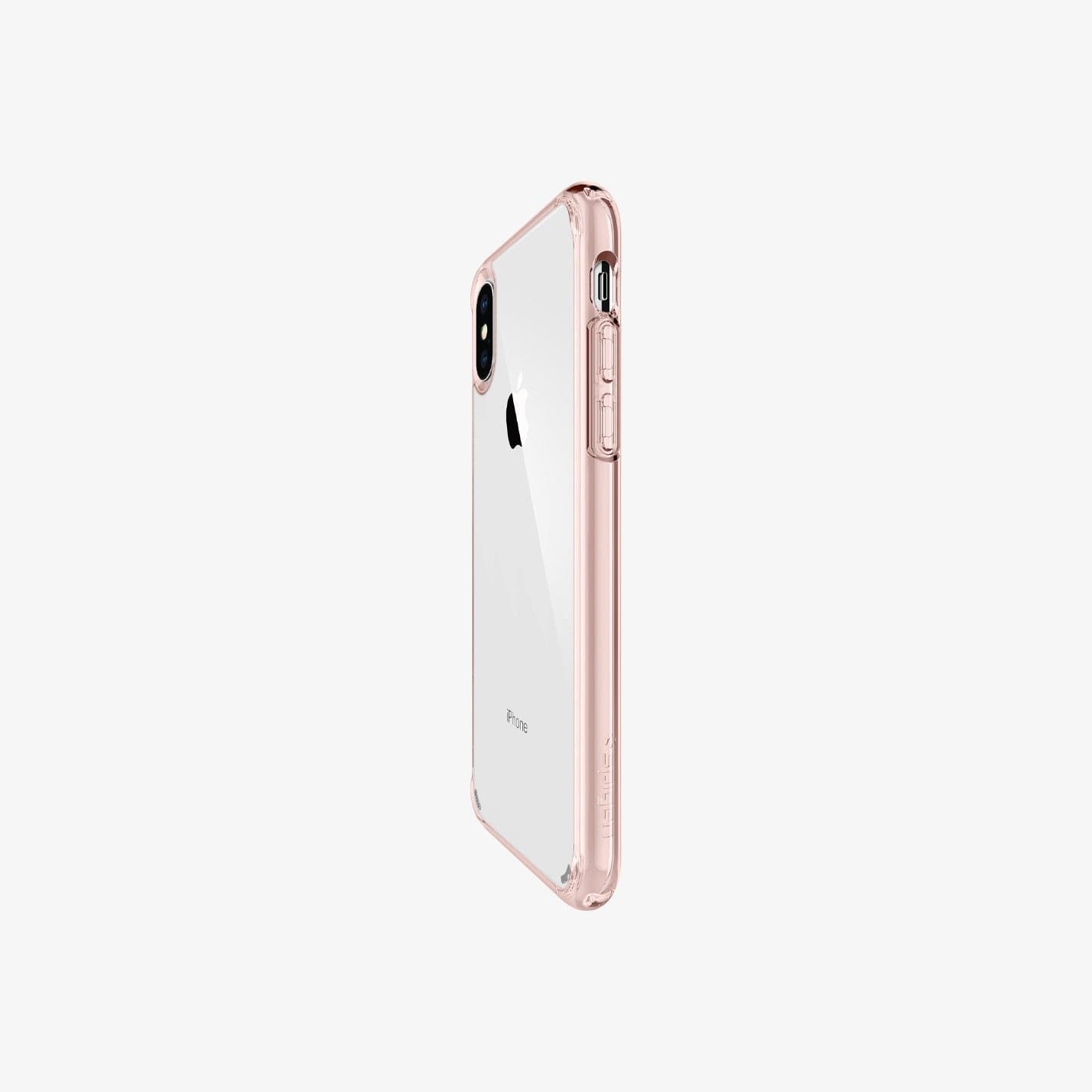ACS01834 - iPhone XS Max Case Ultra Hybrid in rose crystal showing the side and partial back
