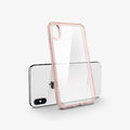 ACS01834 - iPhone XS Max Case Ultra Hybrid in rose crystal showing the case leaning against the device