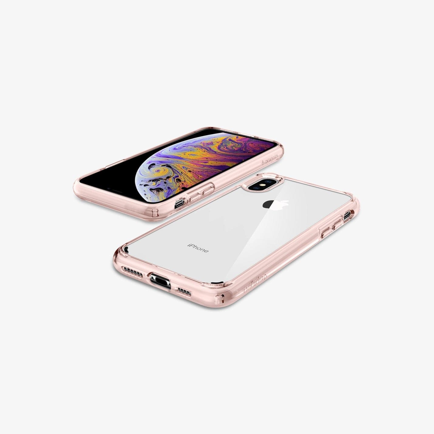 ACS01834 - iPhone XS Max Case Ultra Hybrid in rose crystal showing the back, front and sides