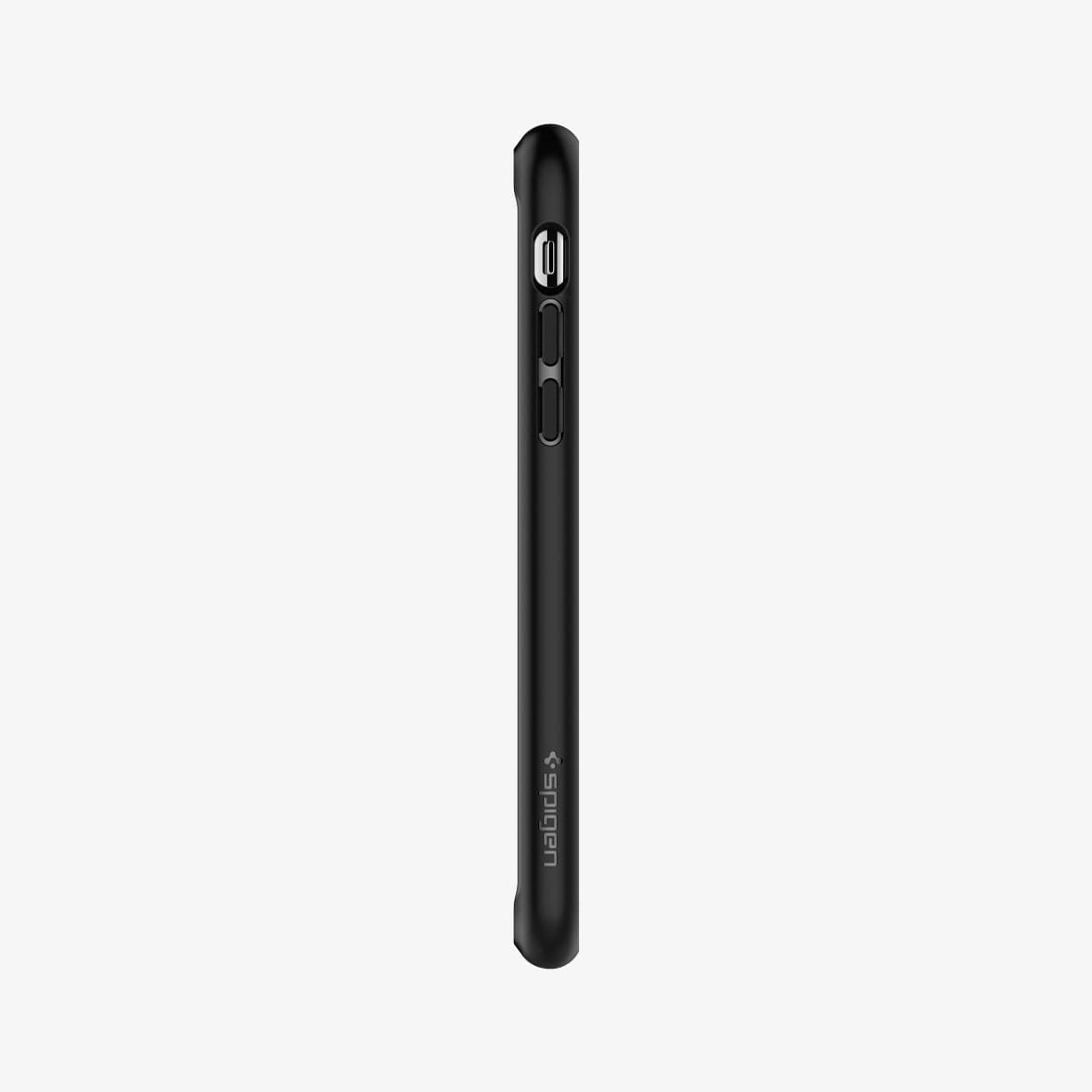 057CS25364 - iPhone XS / X Case Ultra Hybrid in black showing the side with volume controls