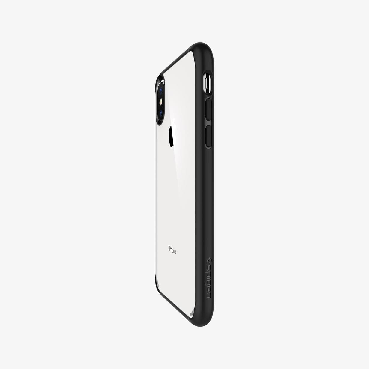 057CS25364 - iPhone XS / X Case Ultra Hybrid in black showing the side and partial back