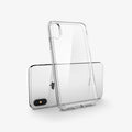 057CS22127 - iPhone XS / X Case Ultra Hybrid in crystal clear showing the case leaning against the device