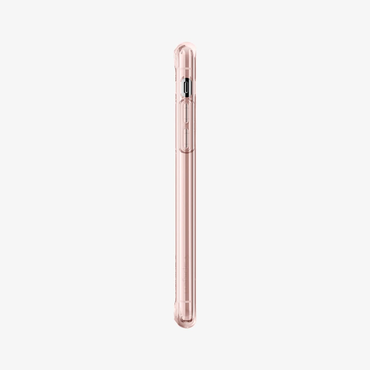 057CS22128 - iPhone XS / X Case Ultra Hybrid in rose crystal showing the side with volume controls