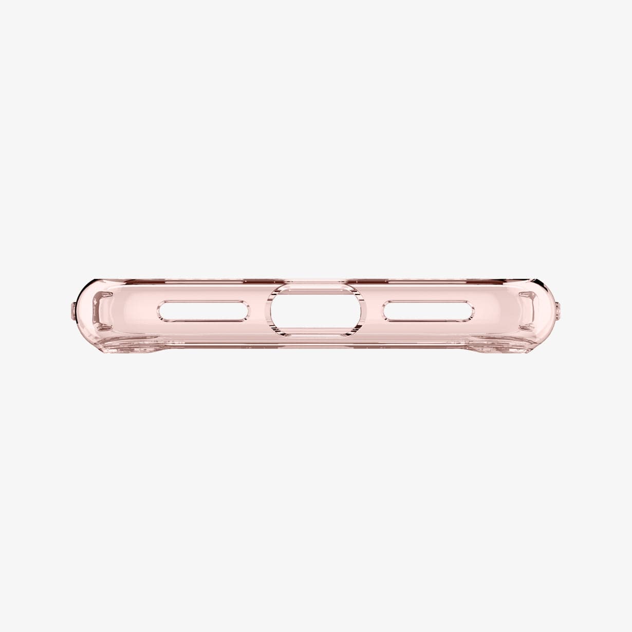 057CS22128 - iPhone XS / X Case Ultra Hybrid in rose crystal showing the bottom with precise cutouts