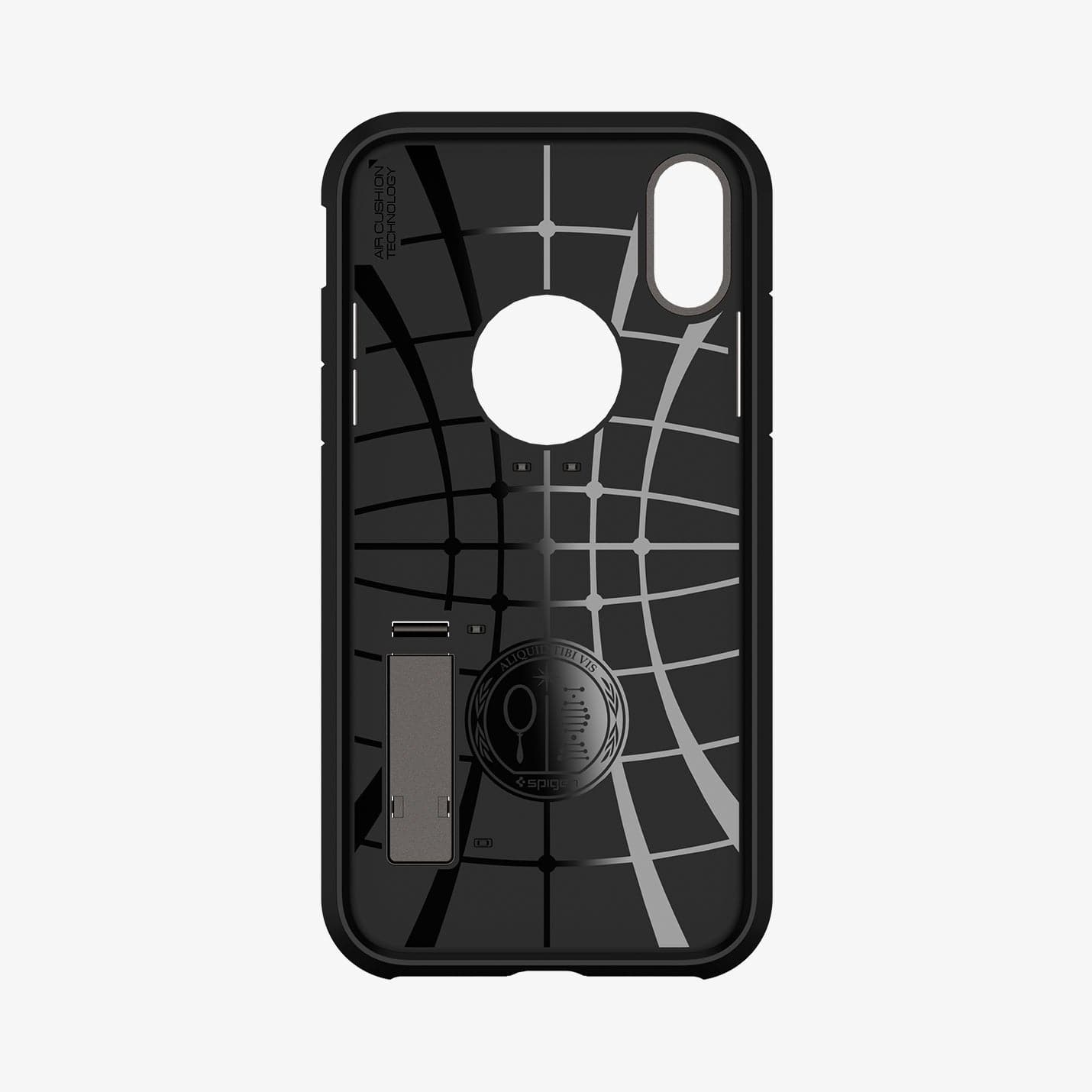 064CS24877 - iPhone XR Case Tough Armor in gunmetal showing the inside of case