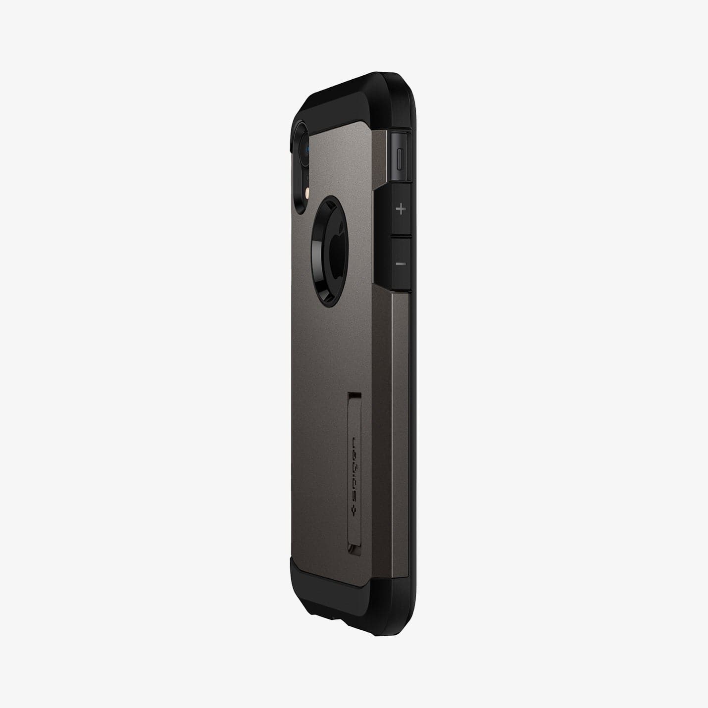 064CS24877 - iPhone XR Case Tough Armor in gunmetal showing the side and partial back