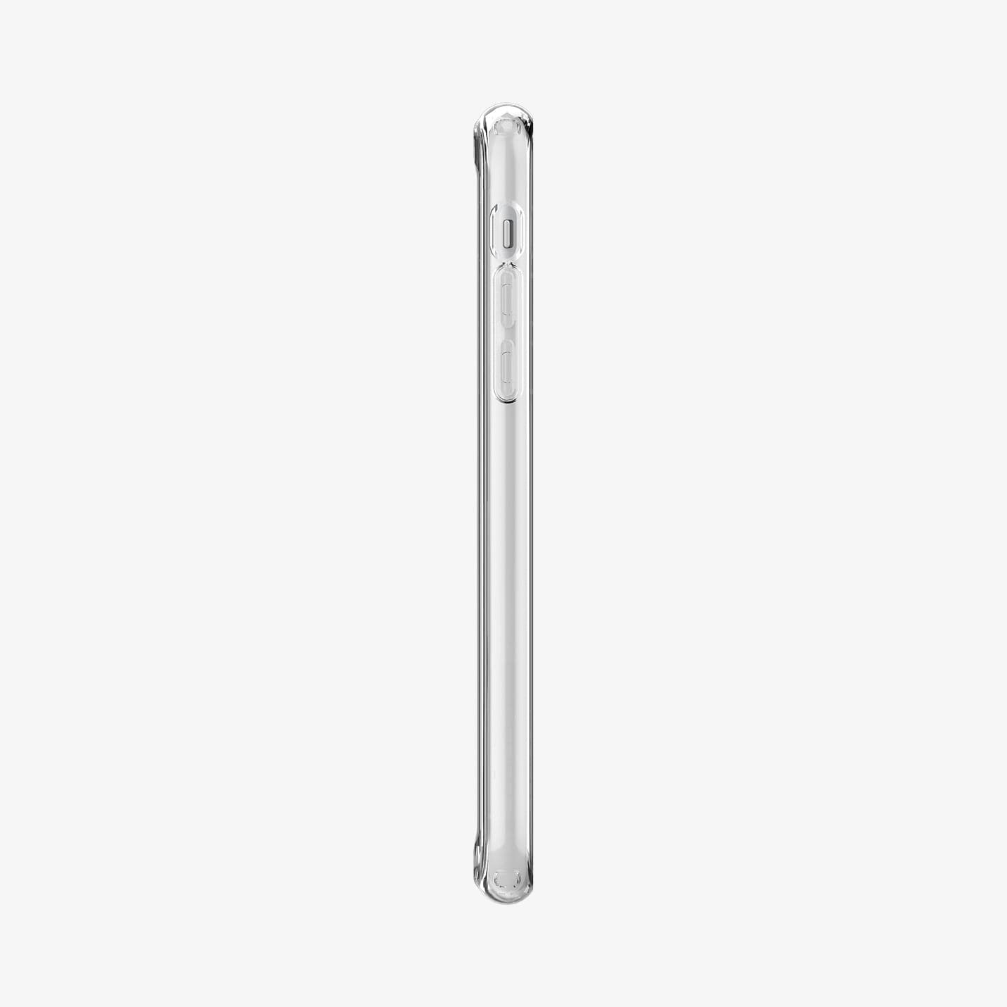 064CS24873 - iPhone XR Case Ultra Hybrid in crystal clear showing the side with volume controls