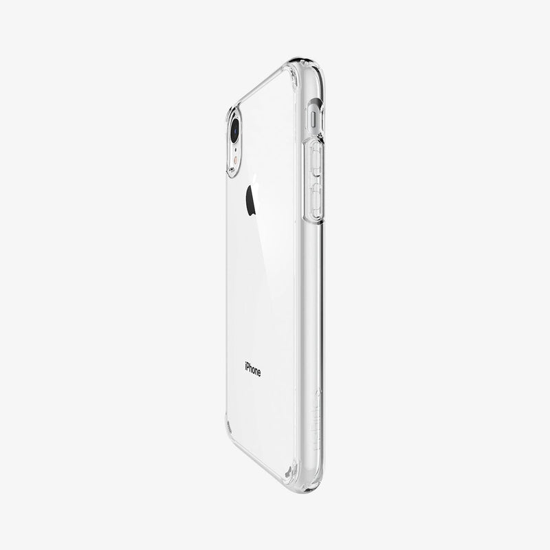 064CS24873 - iPhone XR Case Ultra Hybrid in crystal clear showing the side and partial back