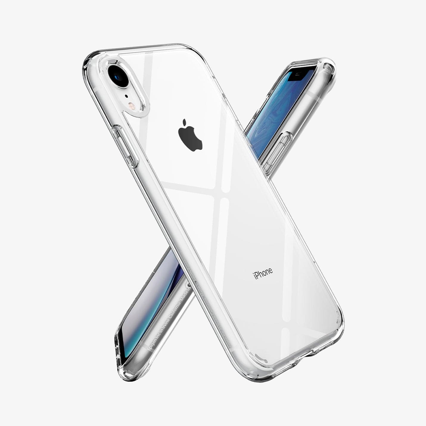 064CS24873 - iPhone XR Case Ultra Hybrid in crystal clear showing the back, sides and front