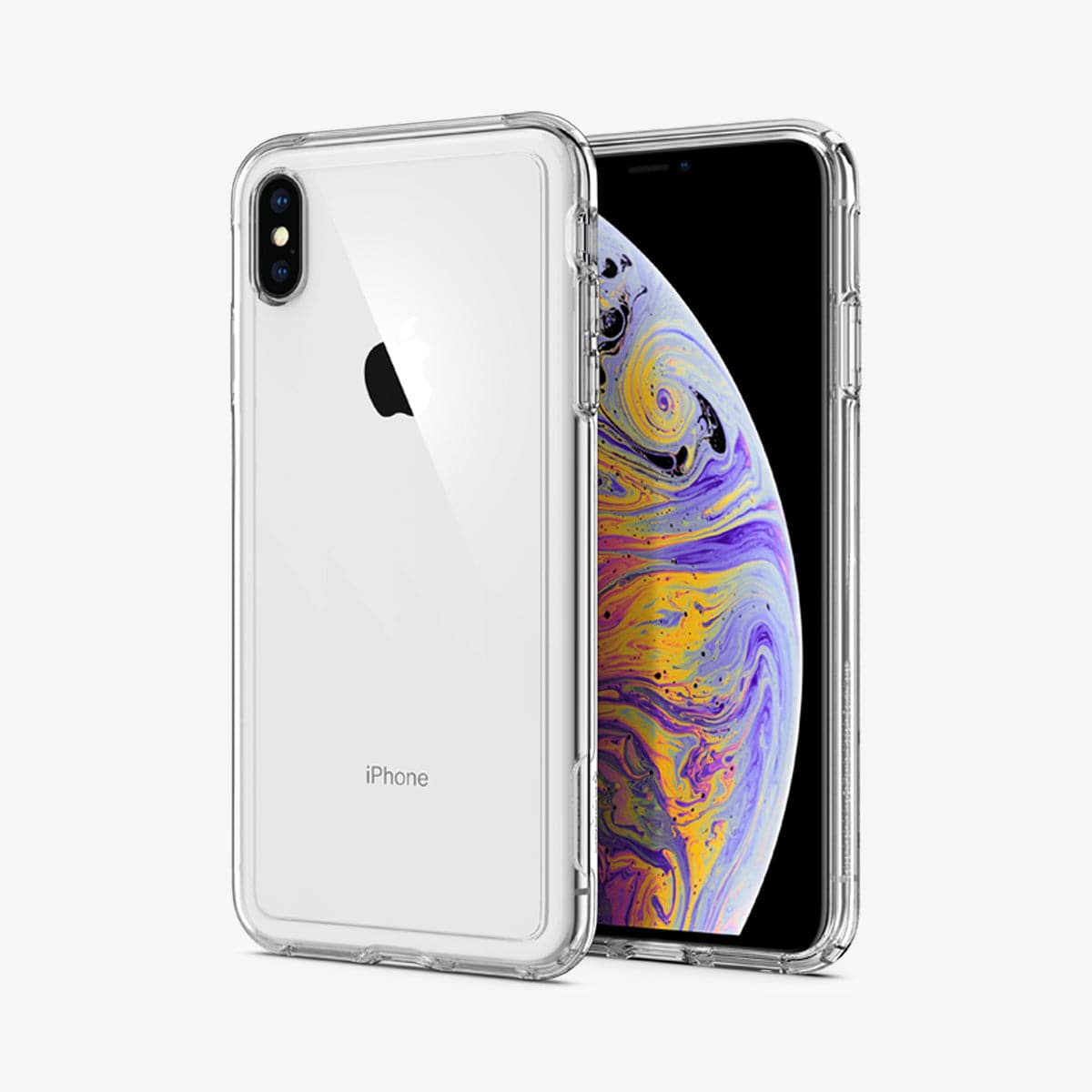 065CS24548 - iPhone XS Max Case Slim Armor Crystal in crystal clear showing the back and front