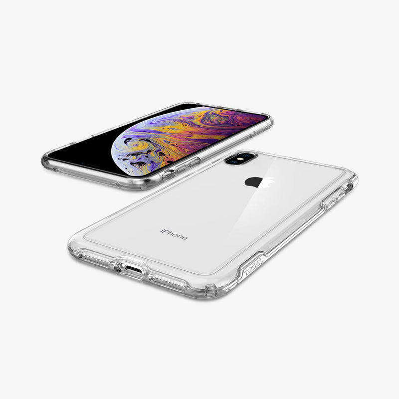065CS24548 - iPhone XS Max Case Slim Armor Crystal in crystal clear showing the back, front and bottom