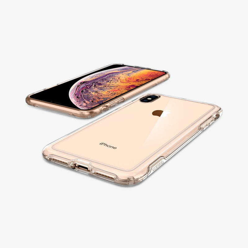 065CS24548 - iPhone XS Max Case Slim Armor Crystal in crystal clear showing the back, front and sides
