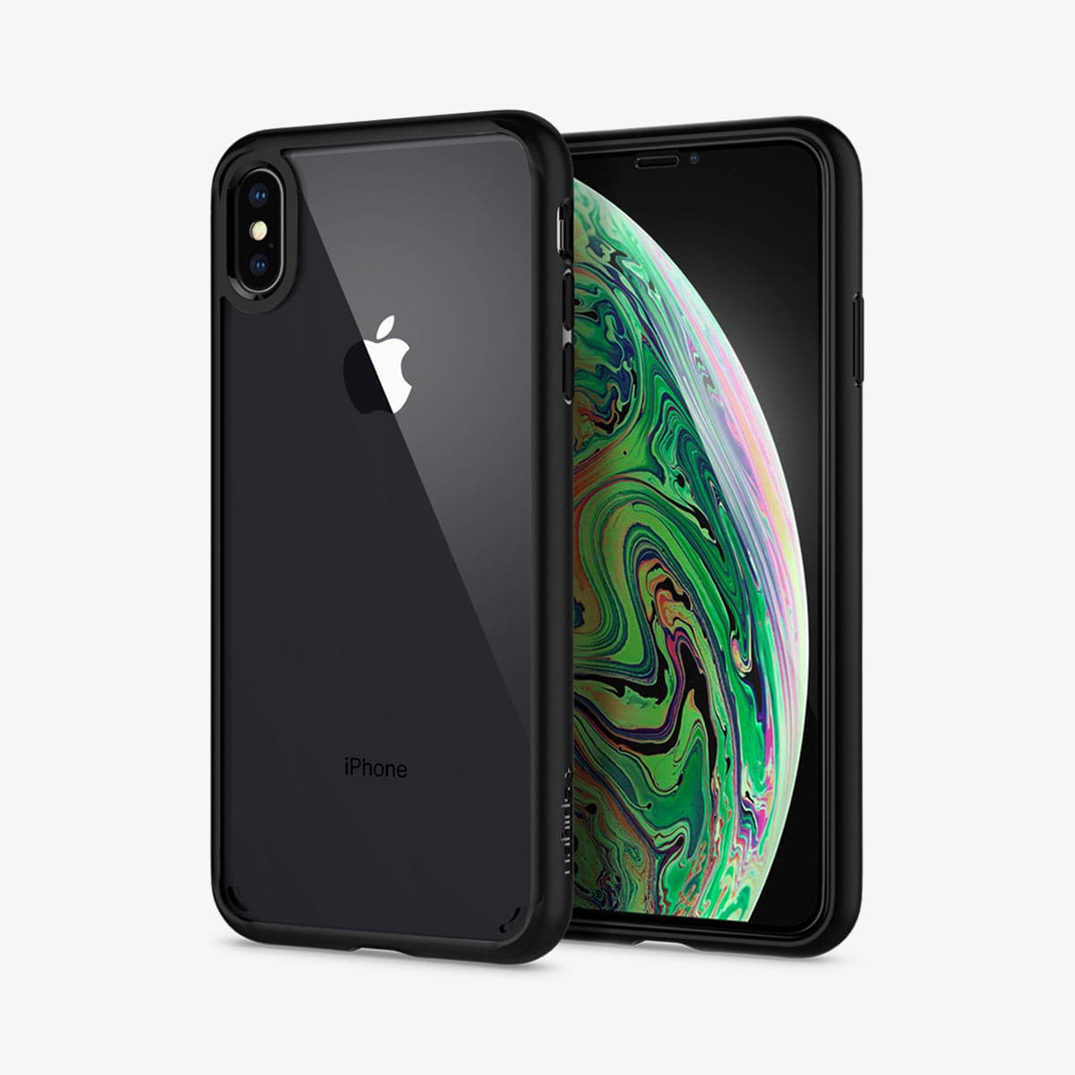 065CS25132 - iPhone XS Max Case Ultra Hybrid 360 in black showing the back and front