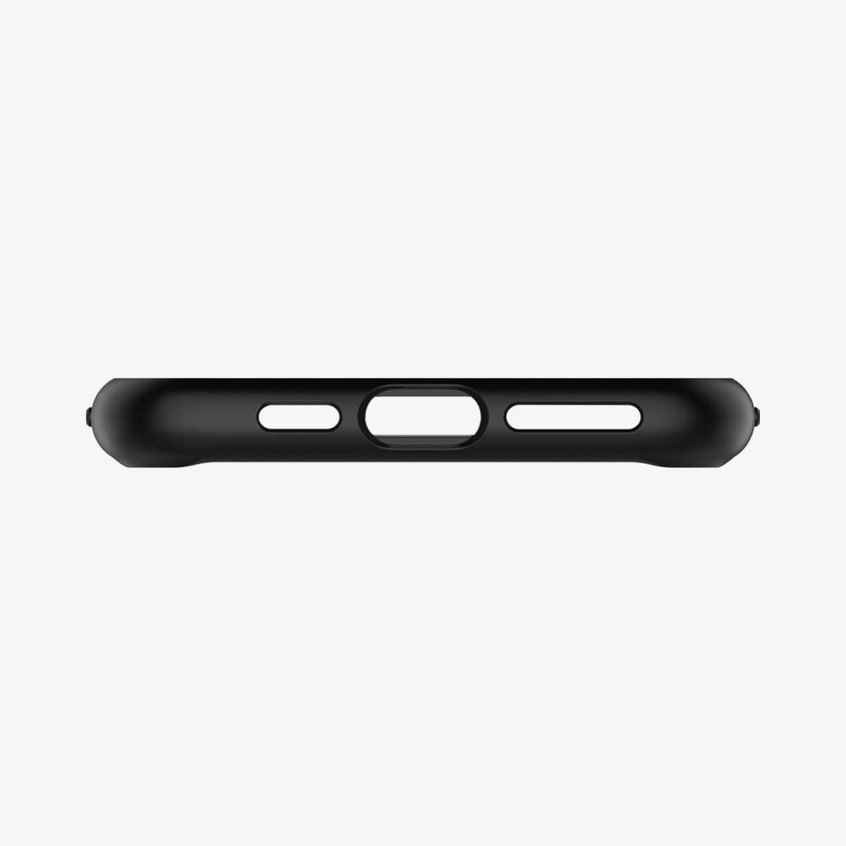 065CS25132 - iPhone XS Max Case Ultra Hybrid 360 in black showing the bottom with precise cutouts