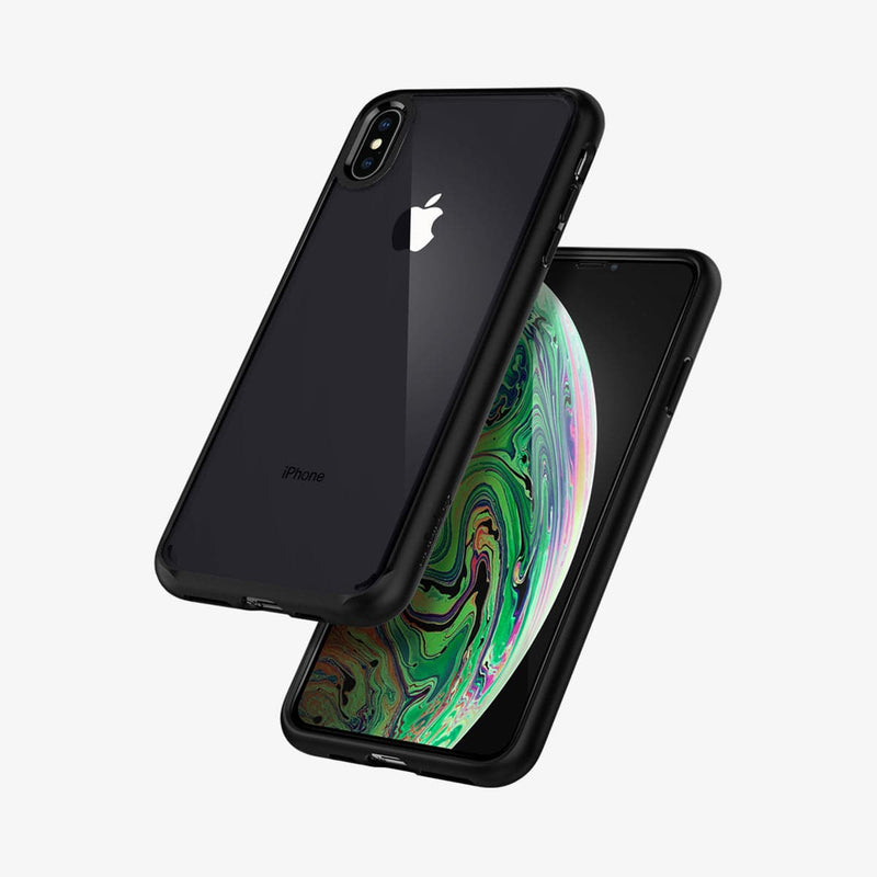 065CS25132 - iPhone XS Max Case Ultra Hybrid 360 in black showing the back, front and sides