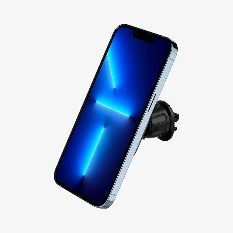 ACP03808 - OneTap Bling Car Mount Air Vent (MagFit) in black showing the front with device connected