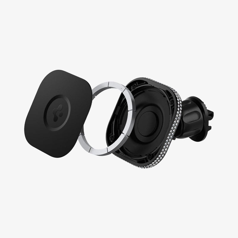 ACP03808 - OneTap Bling Car Mount Air Vent (MagFit) in black showing the magnetic ring layers