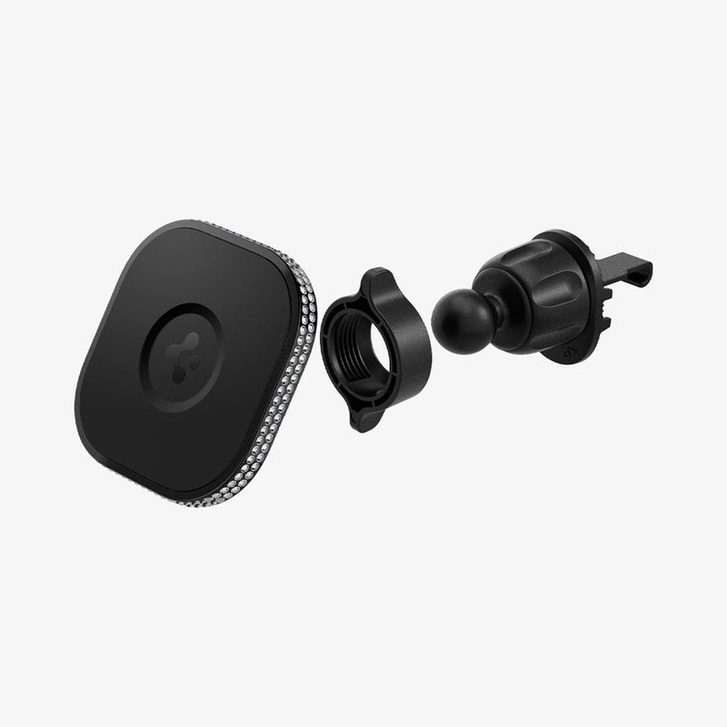 ACP03808 - OneTap Bling Car Mount Air Vent (MagFit) in black showing the multiple parts of air vent