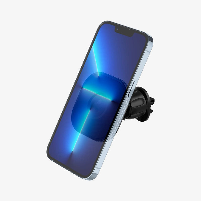 ACP03808 - OneTap Bling Car Mount Air Vent (MagFit) in black showing the front with silhouette of device connected