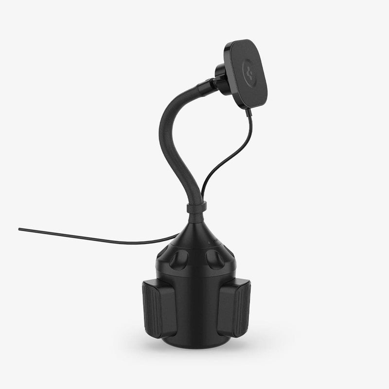 ACP03810 - OneTap Pro Wireless Car Mount Cup Holder (MagFit) in black showing the side and partial front