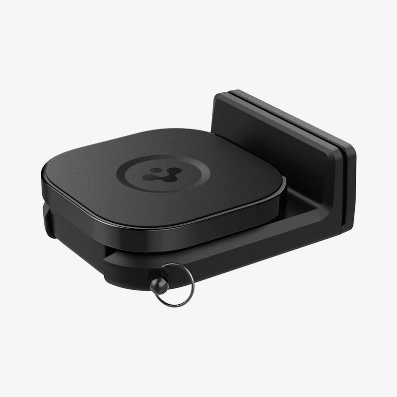 AMP05756 - In-flight Phone Mount (MagFit) in black showing the front and side with mount laying flat