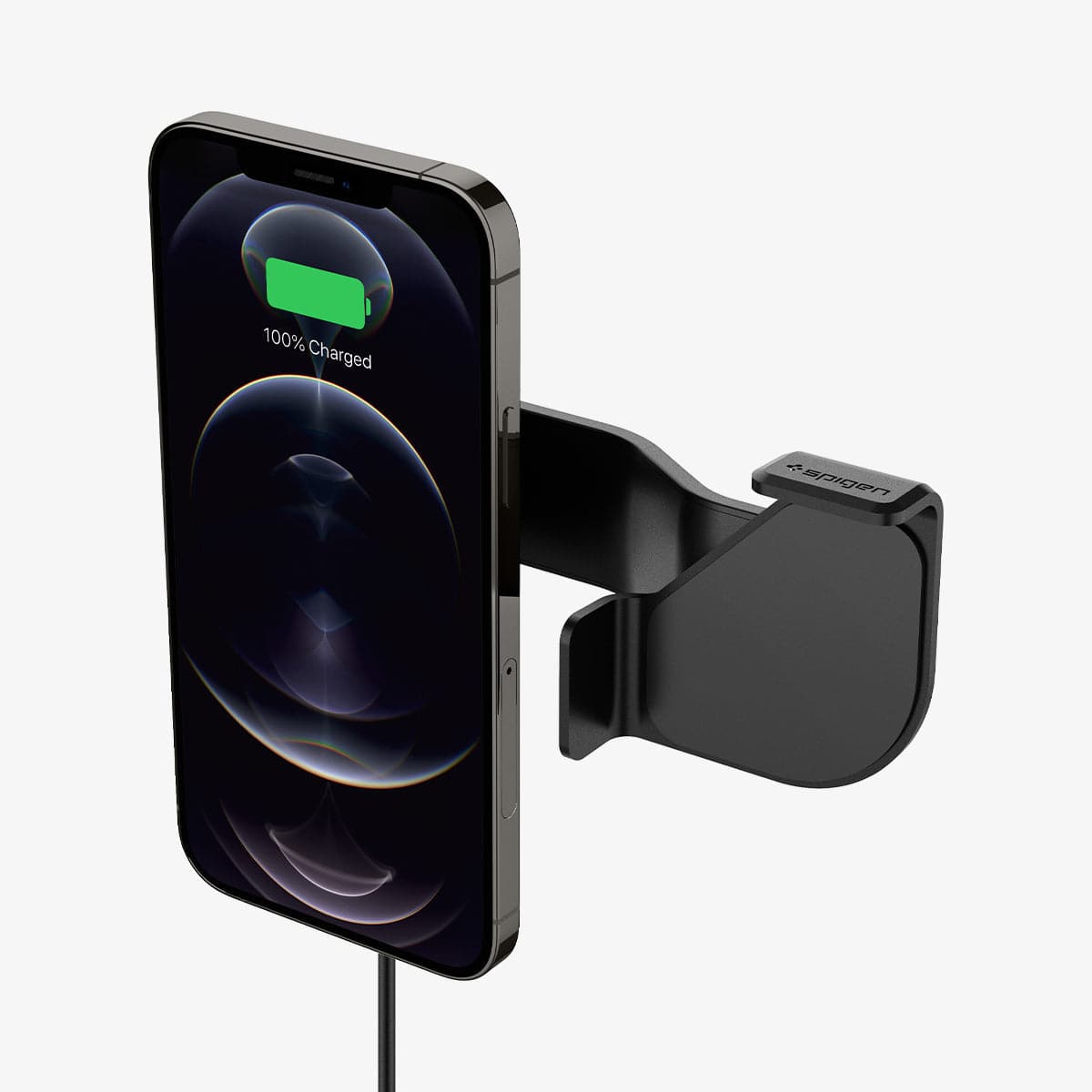 ACP03844 - Tesla OneTap Pro Wireless Screen Car Mount (MagFit) showing the front with iPhone hovering in front
