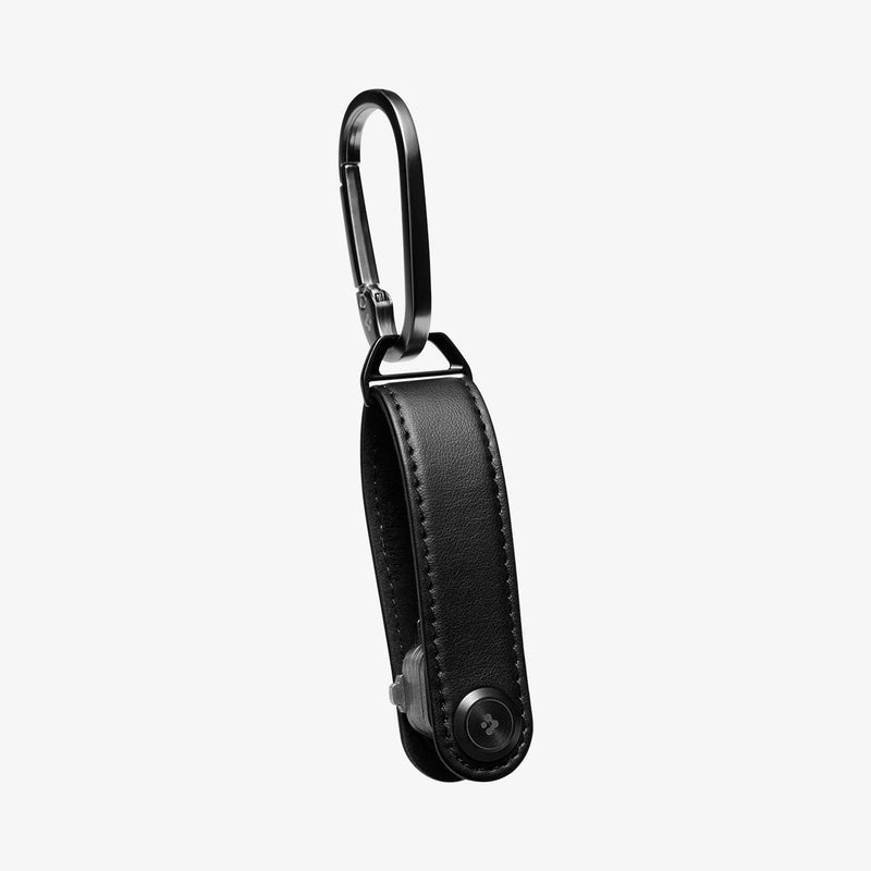 AHP03647 - Valentinus Key Holder in black showing the front and carabiner attached