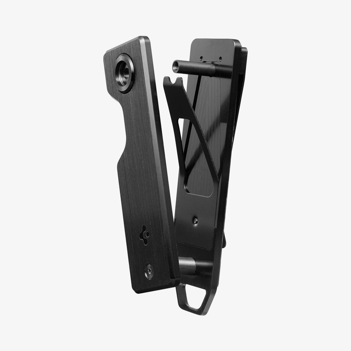 AHP05320 - Key Holder Organizer Metal Fit in black showing the back and inside with organizer top pulled apart
