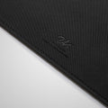 APP04760 - LD301 Mousepad in black showing the back zoomed in on vegan leather logo