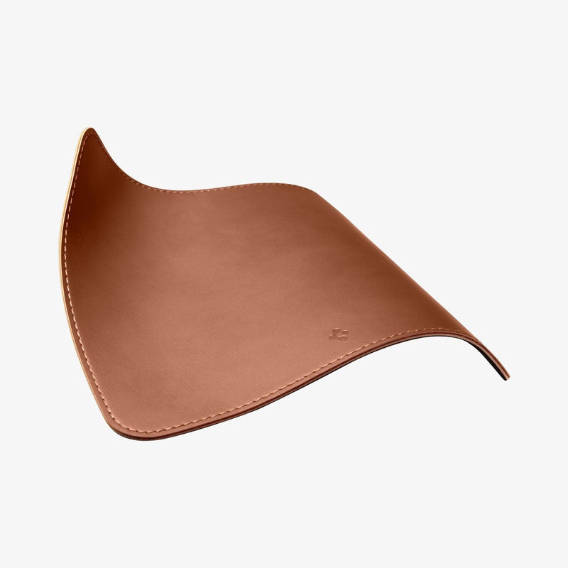 APP04761 - LD301 Mousepad in brown showing the mousepad bending to show the flexibility