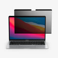 AFL06440 - MacBook Pro 13-inch Safe View in Privacy showing the front of screen protector hovering in front of the device