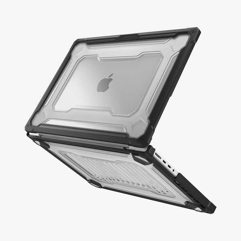 ACS04409 - MacBook Pro 14" Case Rugged Armor in matte black showing the top, bottom and side