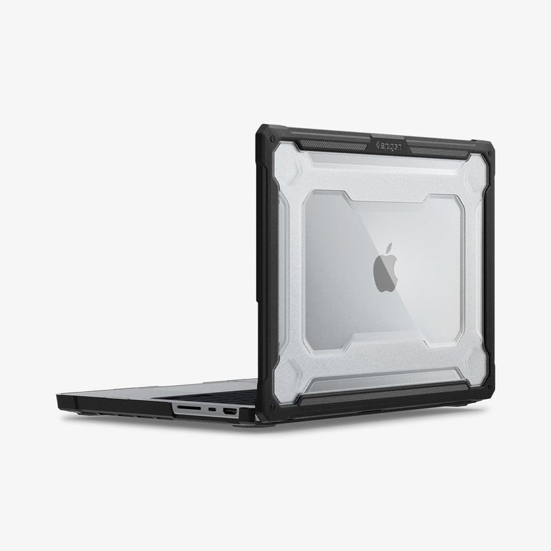 ACS04409 - MacBook Pro 14" Case Rugged Armor in matte black showing the back and side