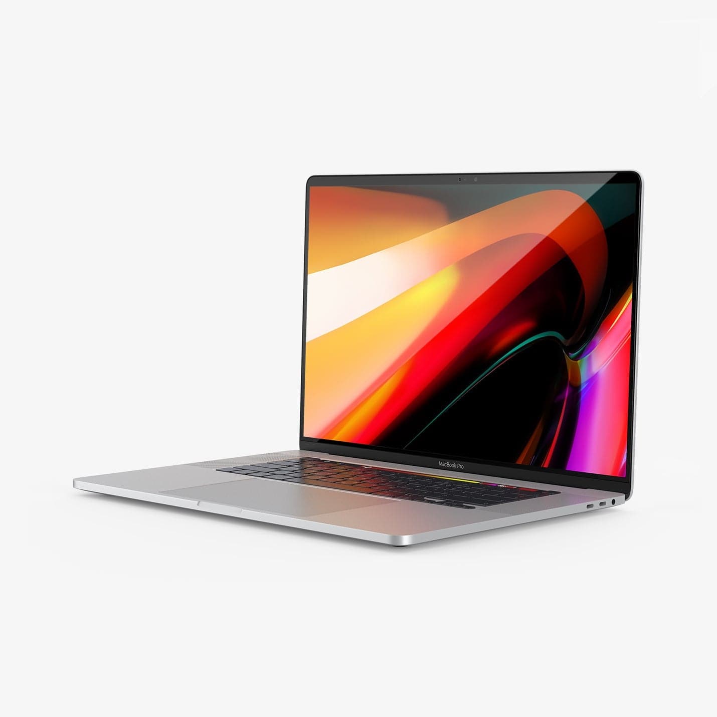 AGL00673 - MacBook Pro 16-inch (2020) GLAS.tR SLIM in Clear showing the front of device with tempered glass installed