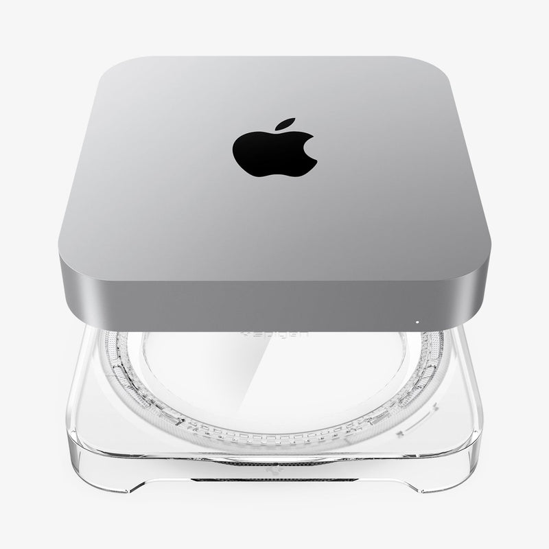 AMP06150 - Apple Mac Mini Stand in crystal clear showing the mac mini hovering above the stand