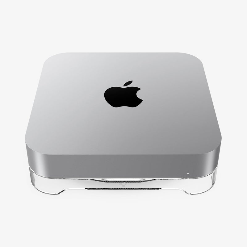 AMP06150 - Apple Mac Mini Stand in crystal clear showing the front and top