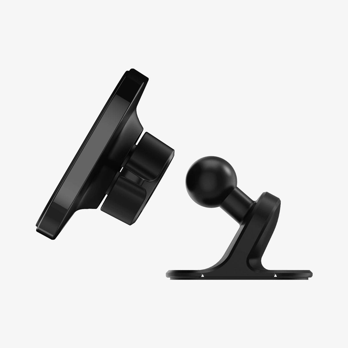 ACP03792 - MagFit Adhesive Car Mount (MagFit) in black showing the side view of the two parts of car mount