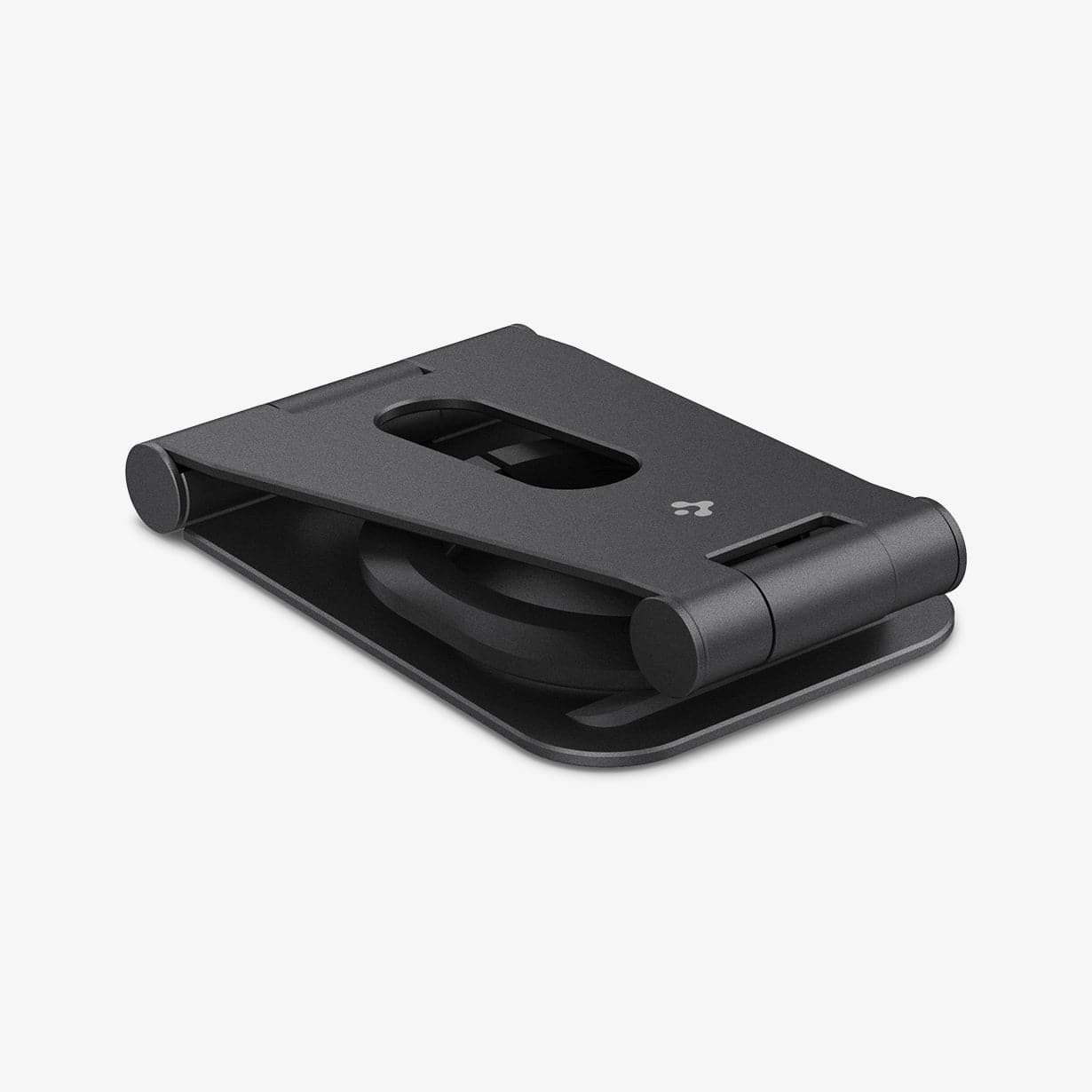AMP02672 - MagFit Charger Stand (MagFit) in black showing the stand folded down and partial side view