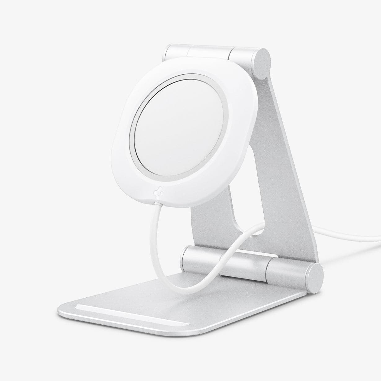 AMP02673 - MagFit Charger Stand (MagFit) in white showing the front and partial side