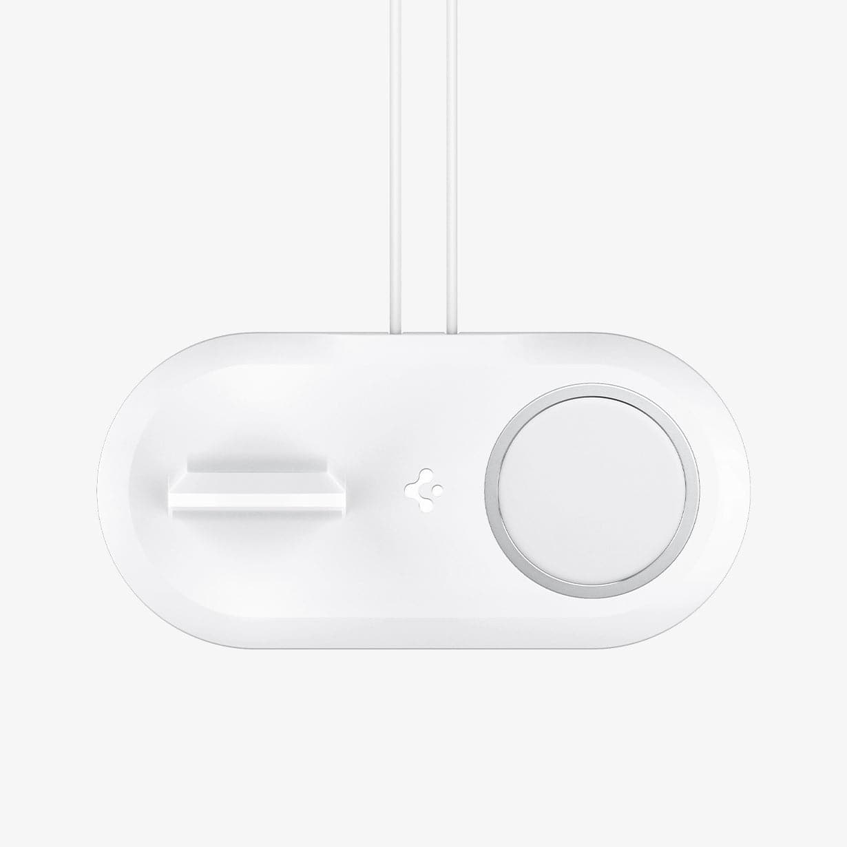 AMP02797 - Mag Fit Duo in white showing the top view with chargers placed in