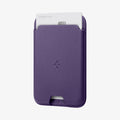 AFA06267 - MagSafe Card Holder Valentinus (MagFit) in purple showing the front and partial side with card in slot