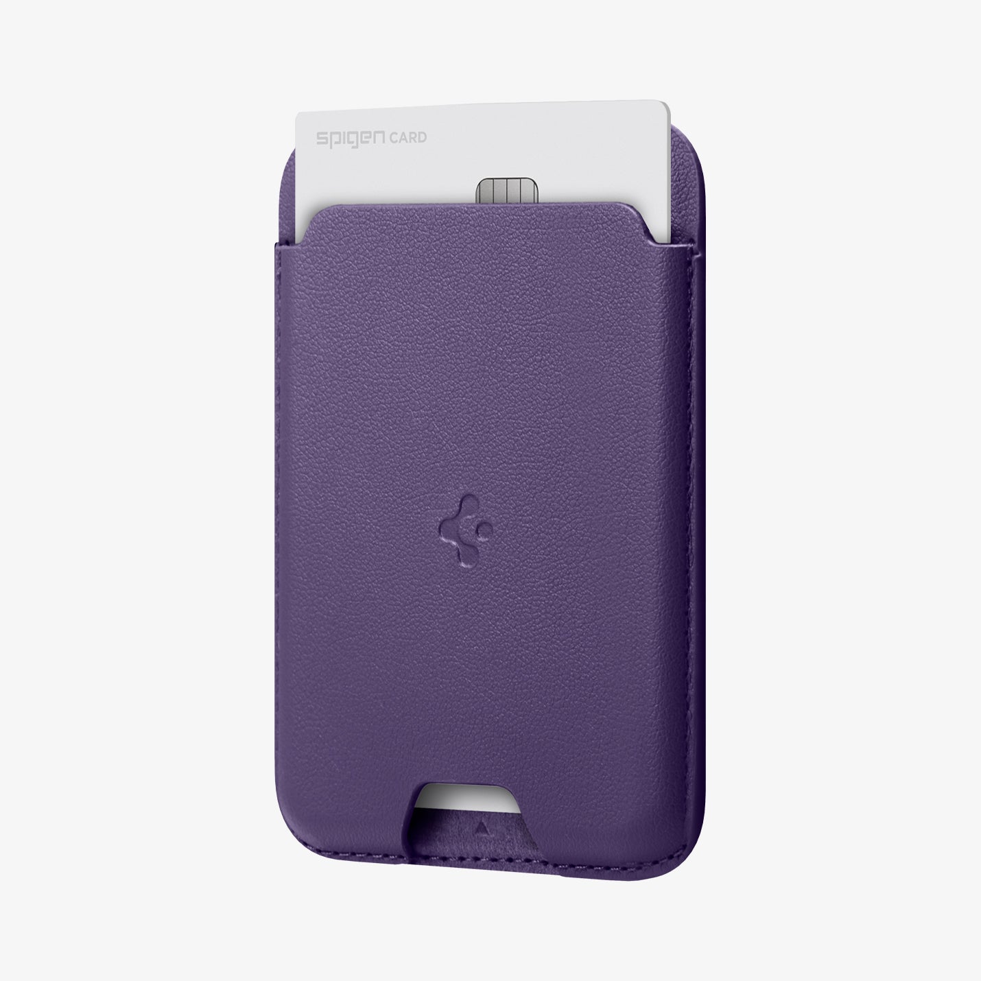 AFA06267 - MagSafe Card Holder Valentinus (MagFit) in purple showing the front and partial side with card in slot