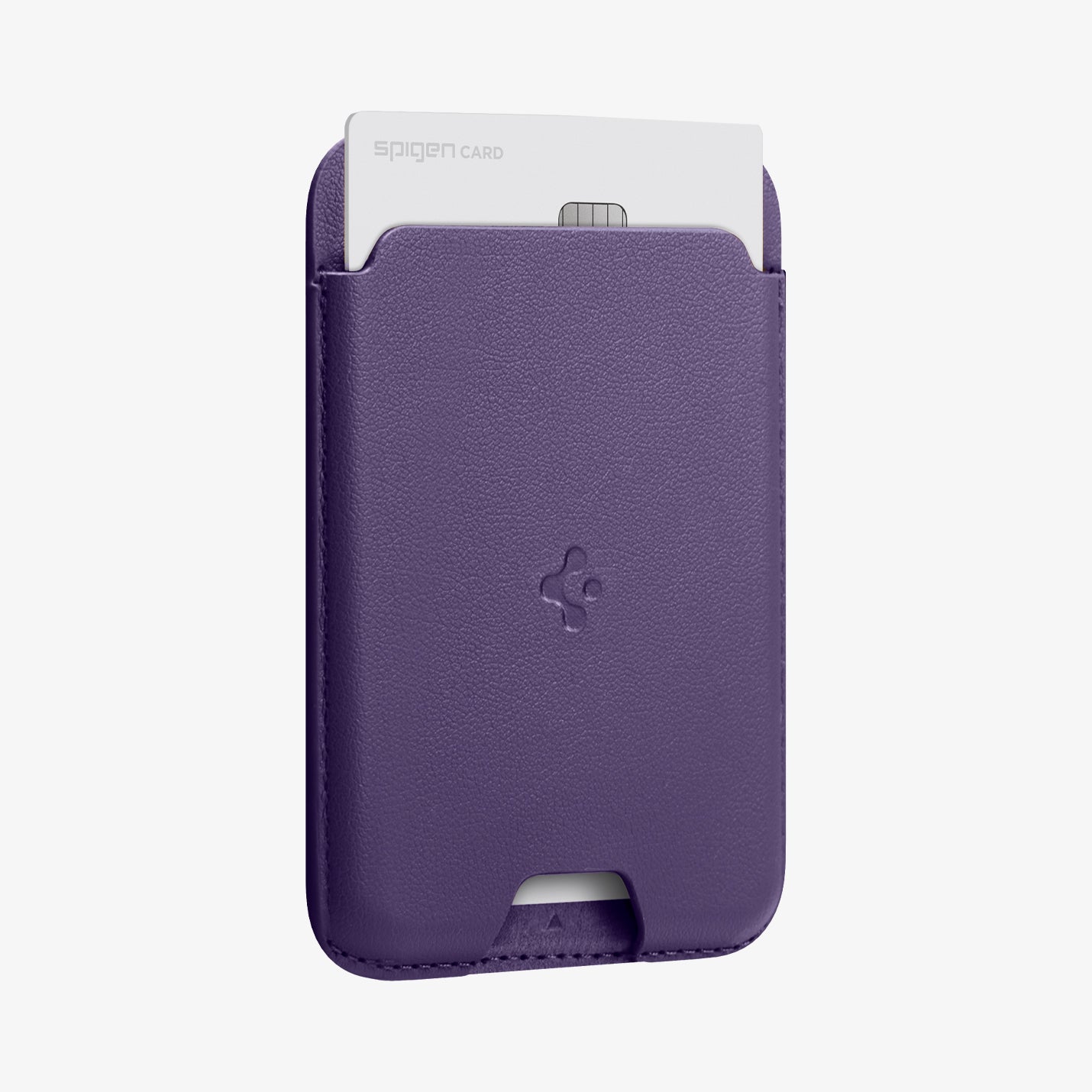 AFA06267 - MagSafe Card Holder Valentinus (MagFit) in purple showing the front and side with card in slot