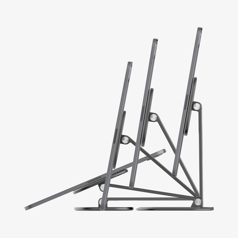 AMP06414 - OneTap Easel Magnetic Stand (MagFit) in black showing the multiple angles available for stand