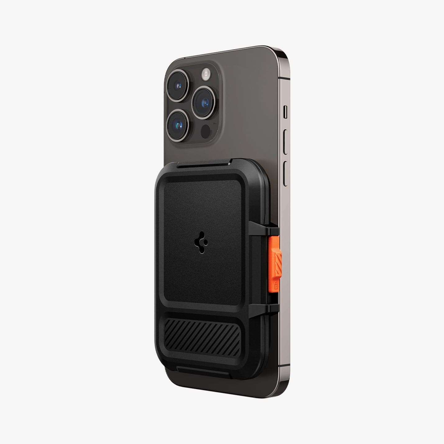 AFA06031 MagSafe Card Holder Lock Fit (MagFit) in black showing the card holder attached to