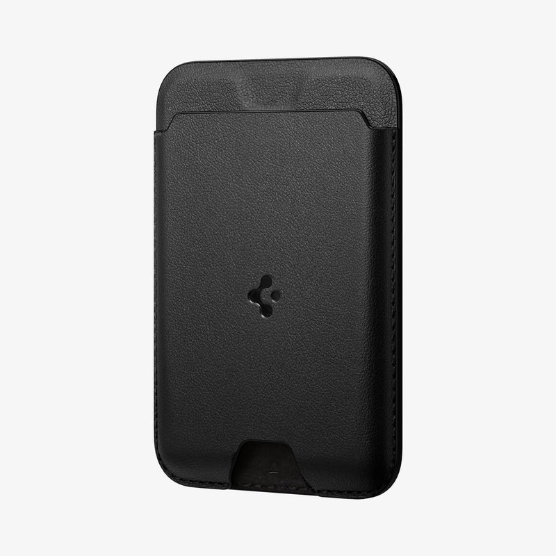 AMP02284 - MagSafe Card Holder Valentinus (MagFit) in black showing the front and side