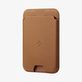 AFA03854 - MagSafe Card Holder Valentinus (MagFit) in brown showing the front and side