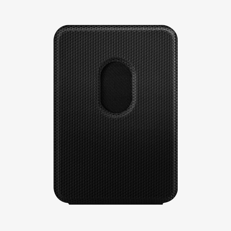 AMP02746 - MagSafe Card Holder Smart Fold Wallet (MagFit) in black showing the back
