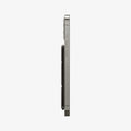 AMP02766 - MagSafe Card Holder Smart Fold Wallet (MagFit) in gunmetal showing the side attached to back of device